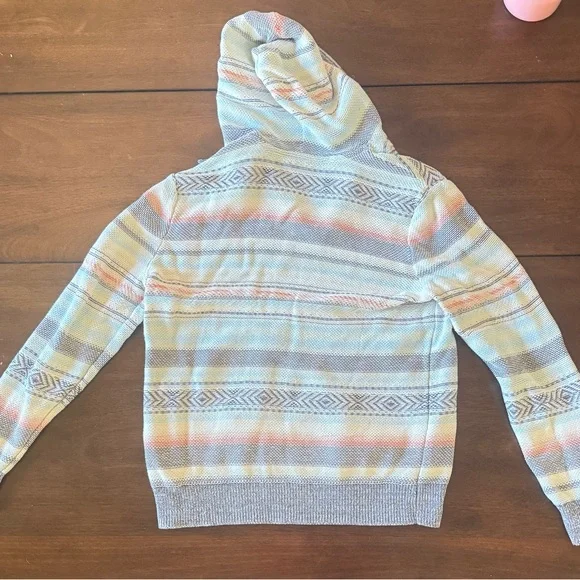 Faherty Men's Striped Hoodie in Gray and Pastel - Picture 2 of 4